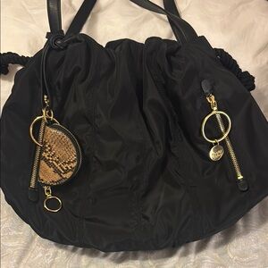 Chloe Black Designer Tote Bag with Gold Accents